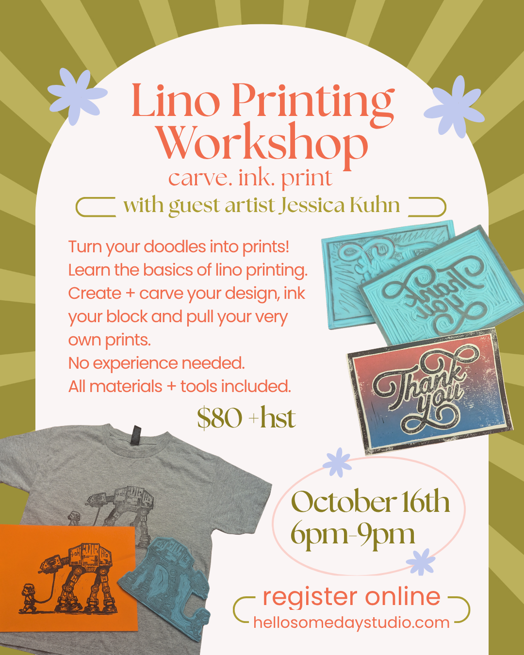 Adults Lino Print Workshop with Jessica Kuhn