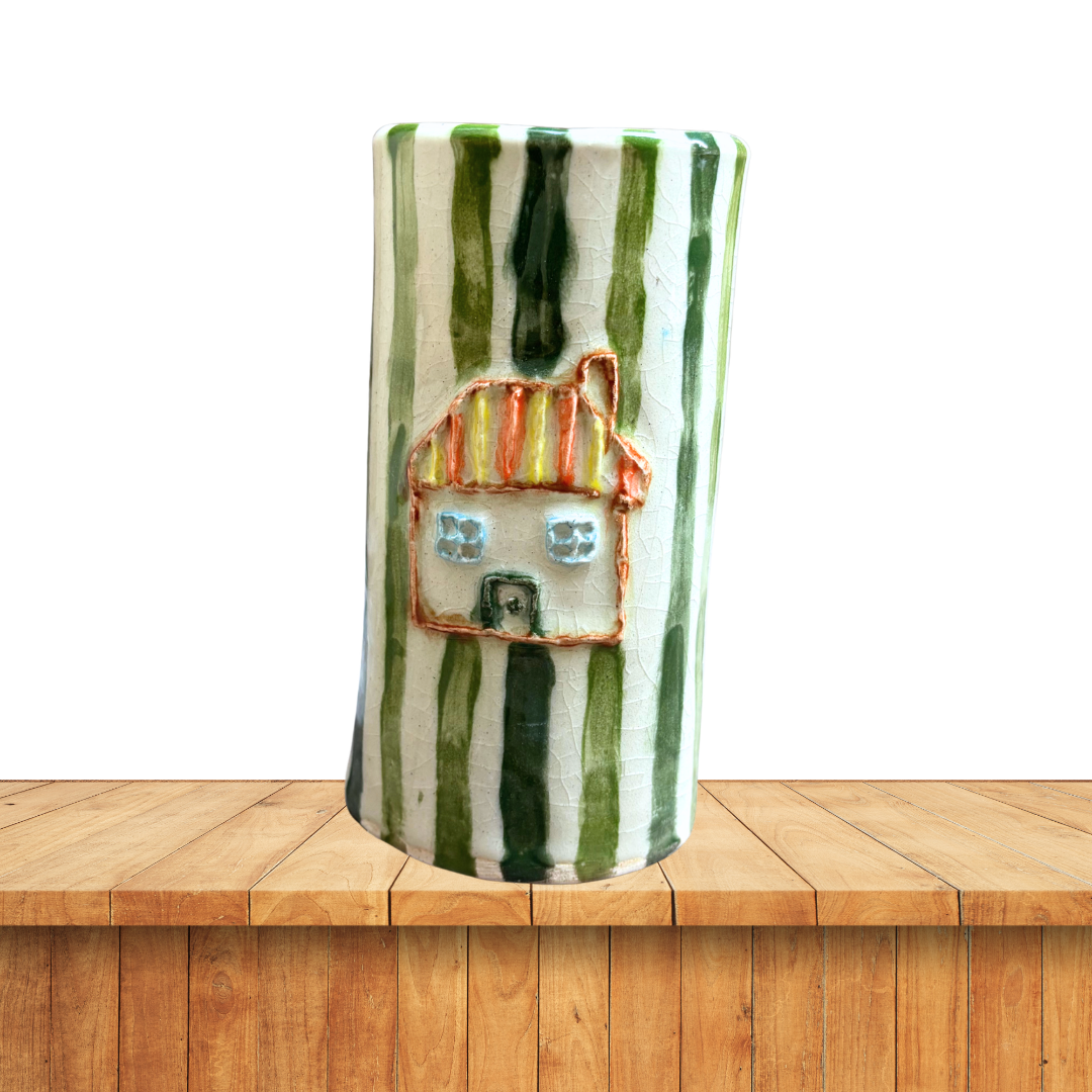 Green Stripe Cottage Cup