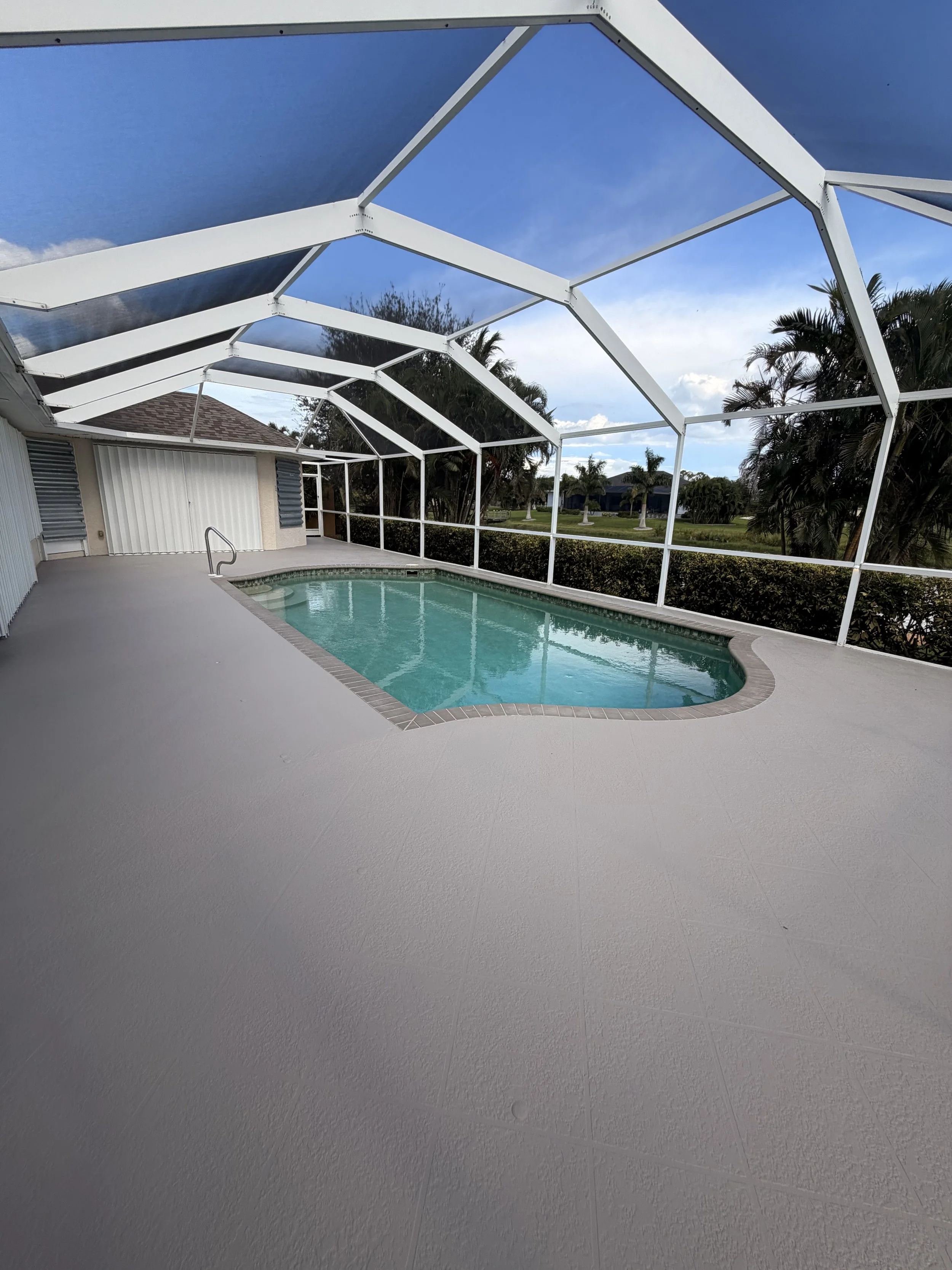 Pool deck painted with Tuf-Top