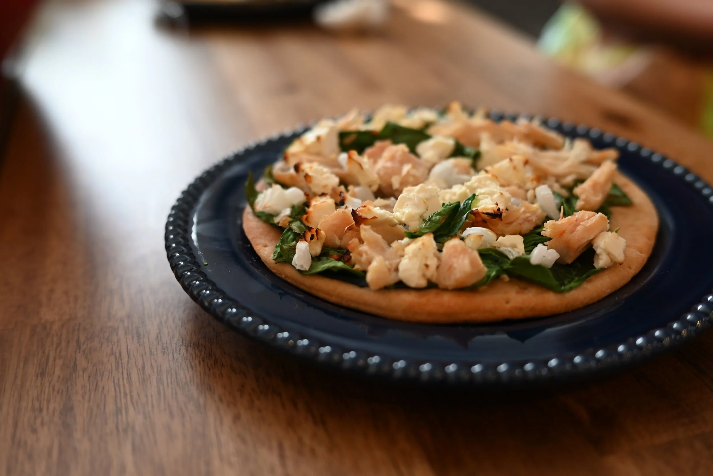 Air Fryer Chicken and Spinach Pizza