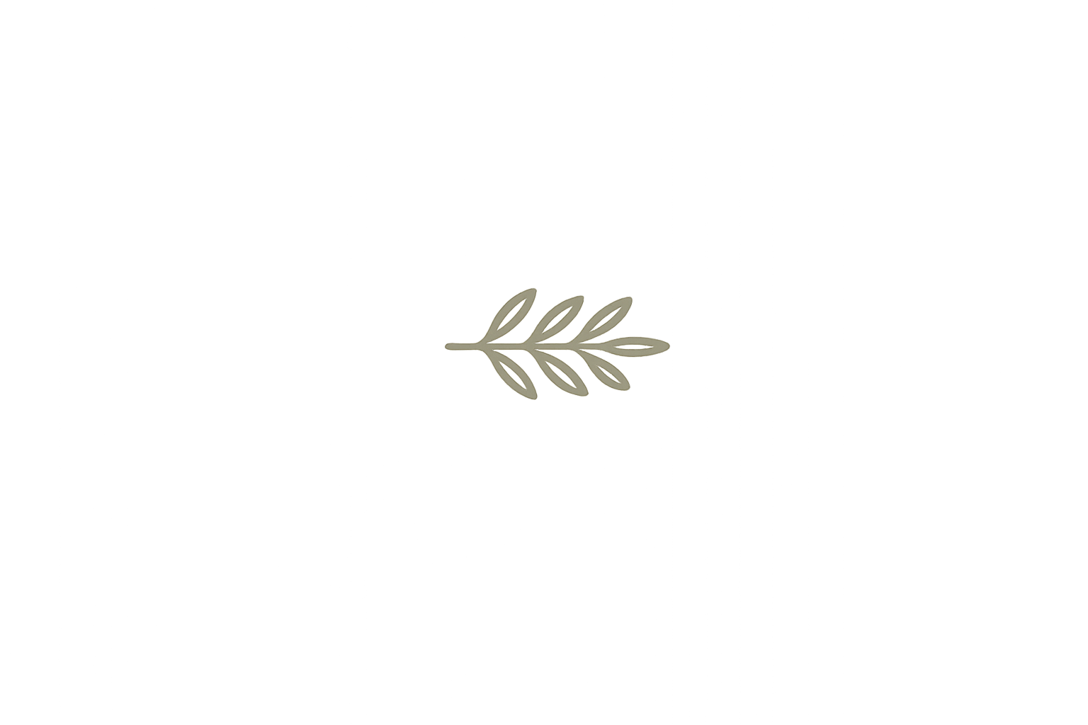 A black background with a central beige-colored branch with leaves design.