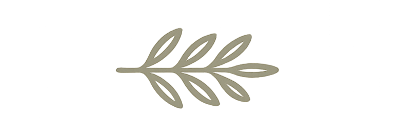 Minimalist illustration of a simple leaf branch with five leaves.