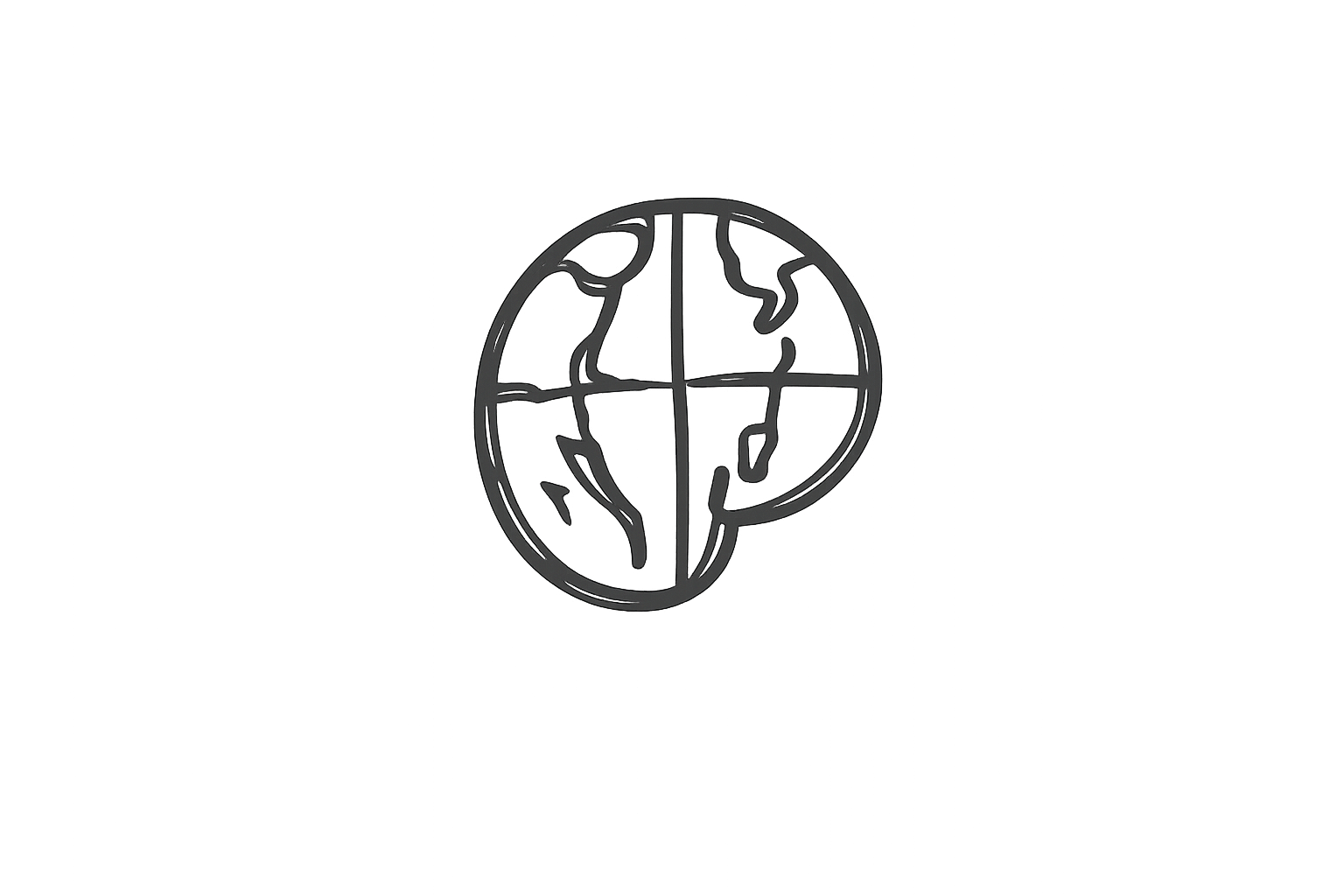 Outline map of the world in grayscale with continents visible.