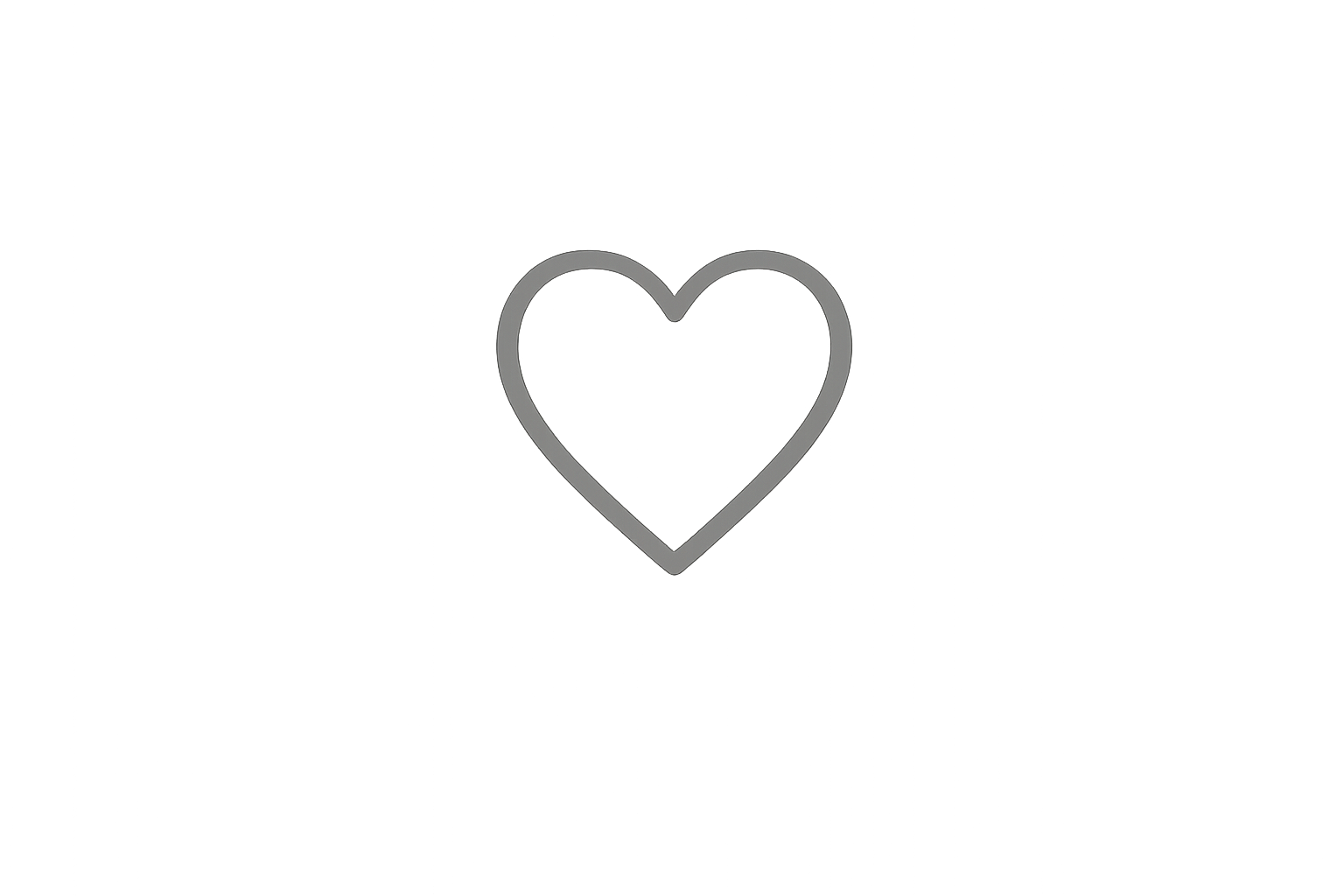 A heart outline in the center of a blurred, monochromatic background.