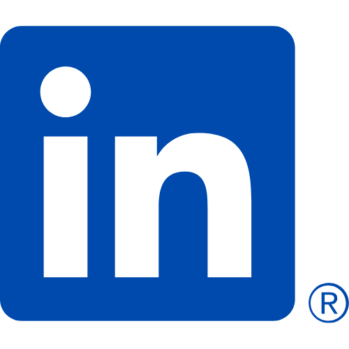 LinkedIn logo in dark blue with a registered trademark symbol.