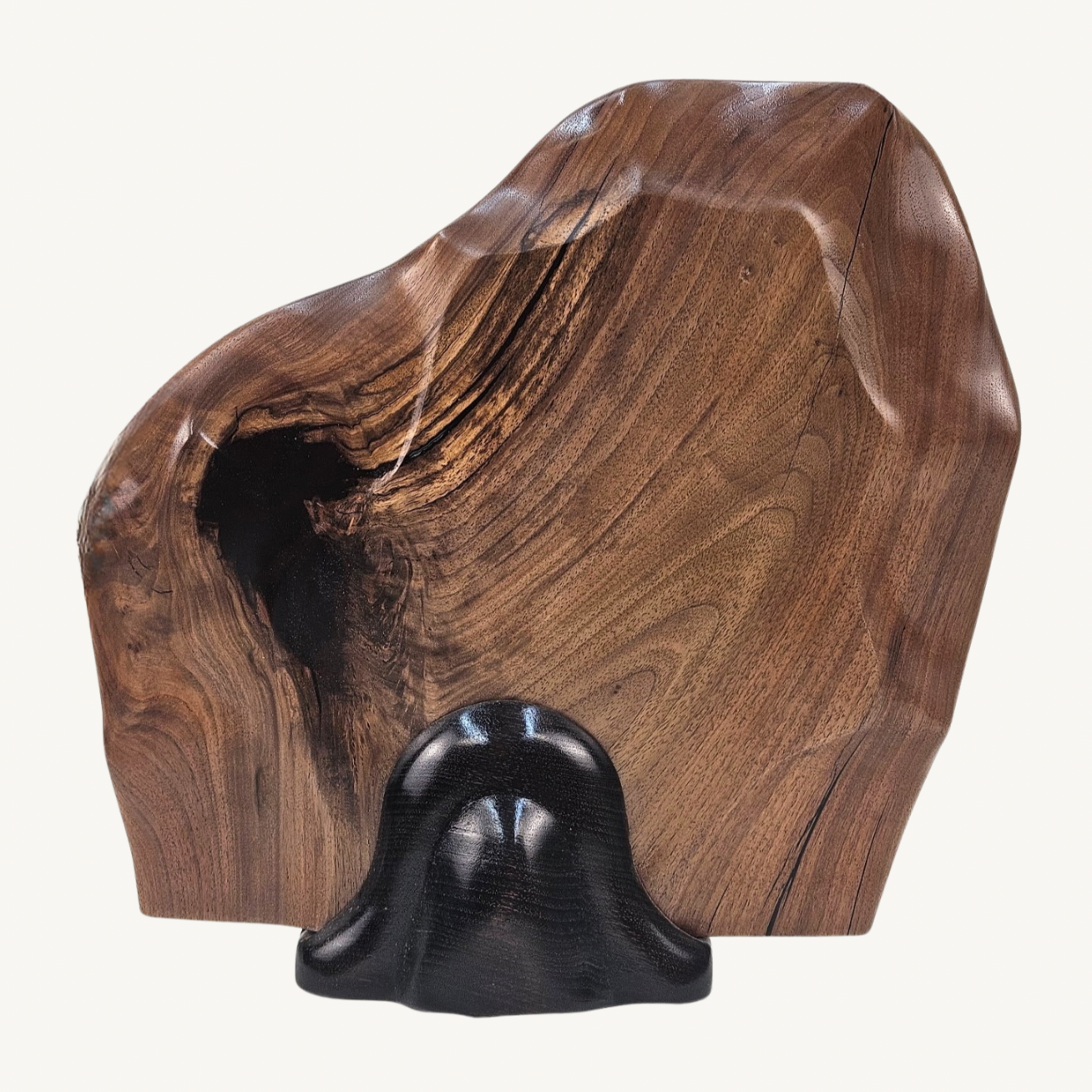 Chunk of Chocolate, 2026. Reclaimed hardwood, resin, mixed media - 15" x 14.5" x 5"