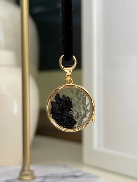 Black Tourmaline and Lichen