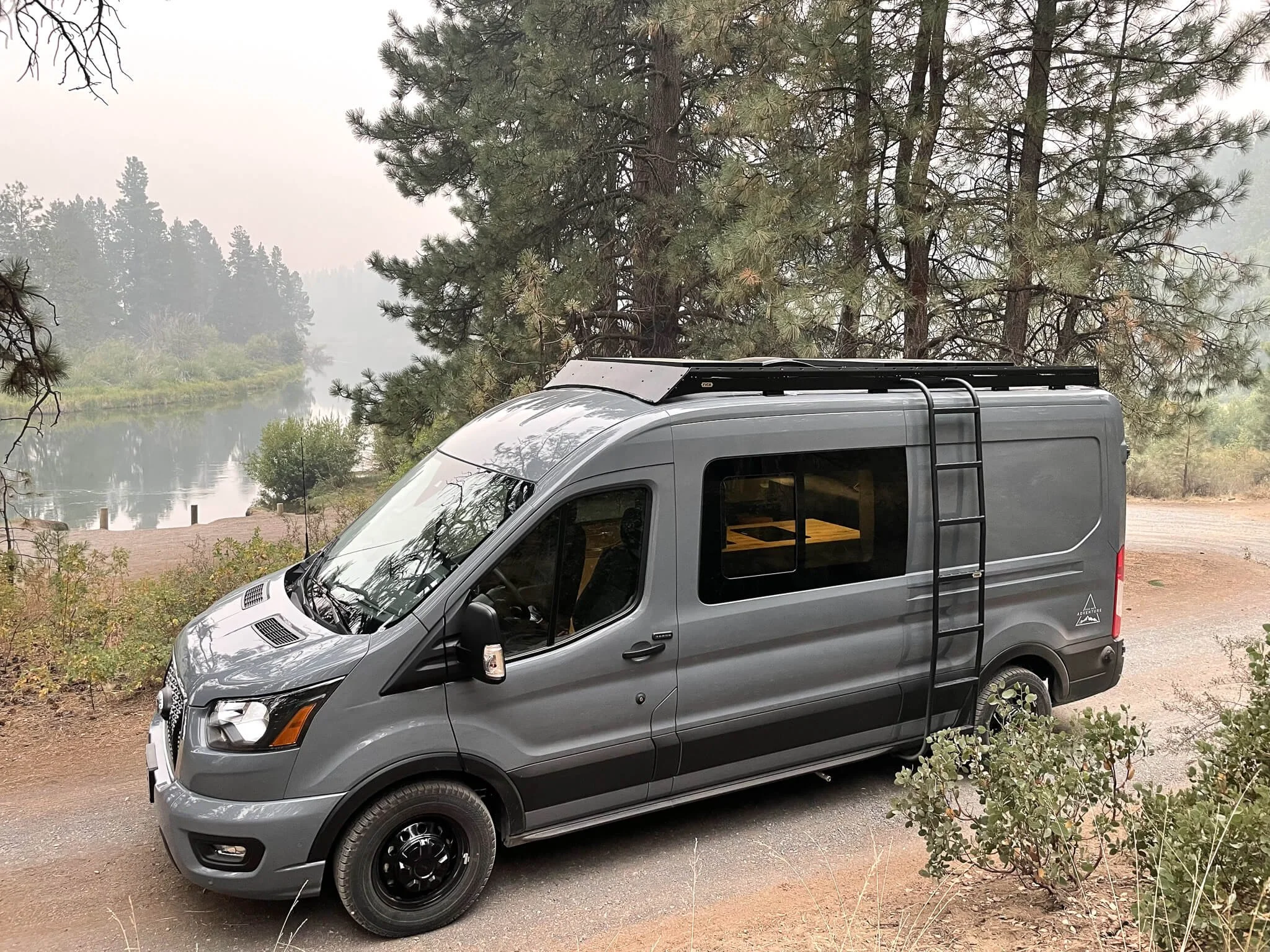 Ford Transit van conversion with solar panels