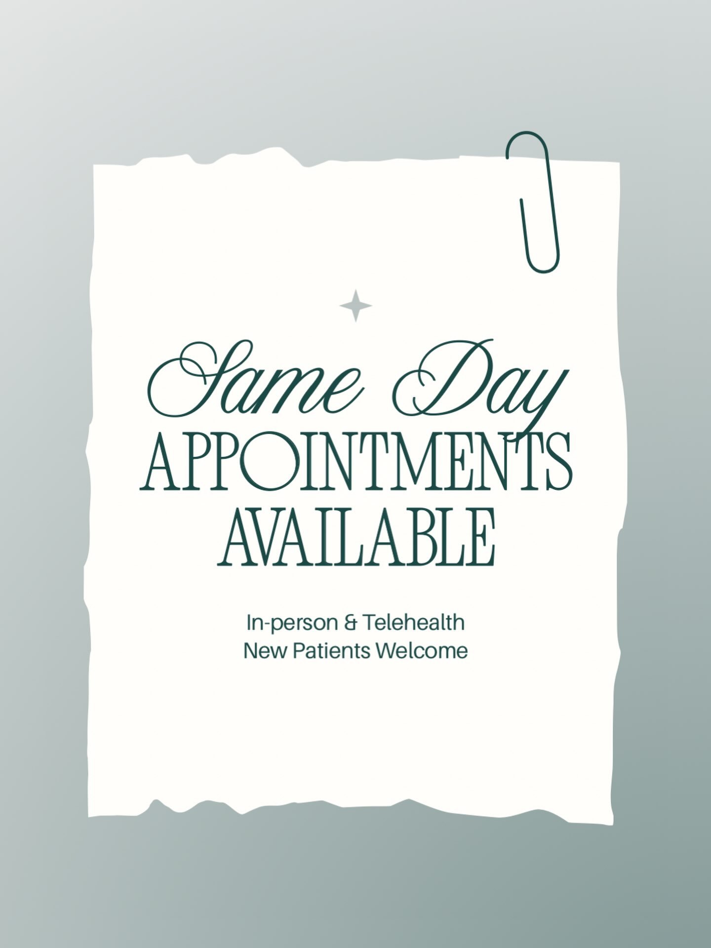 Some days, waiting isn&rsquo;t an option.

If you&rsquo;re struggling with anxiety, depression, ADHD, mood changes, or simply need support, same-day appointments may be available.

At Zamora Healthcare, we offer compassionate, personalized psychiatri