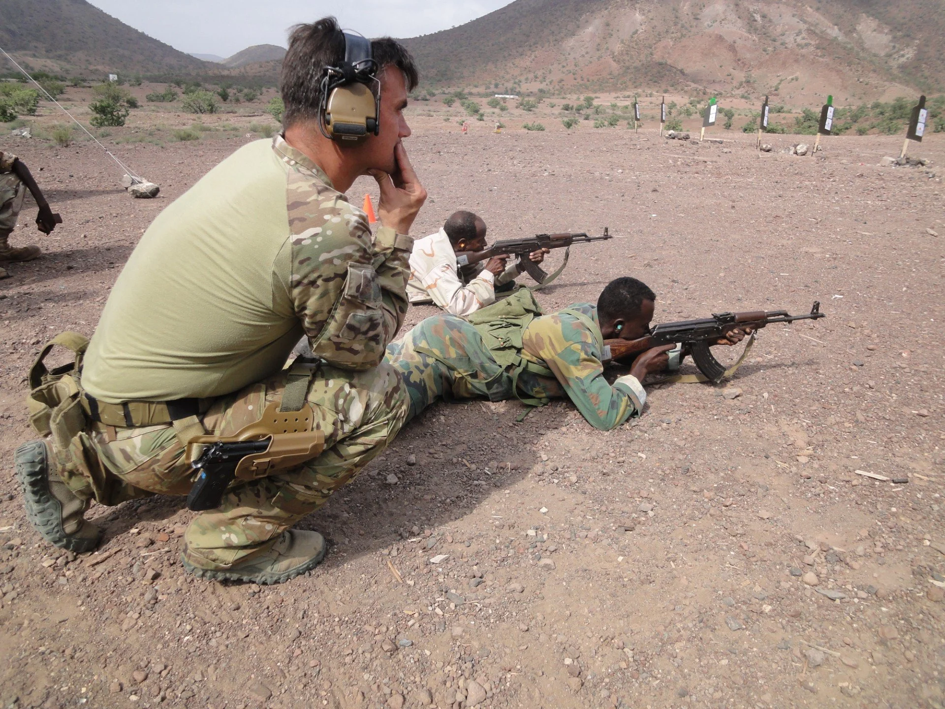 Robb Milheim training allied and indigenous forces during a Special Forces deployment in Africa