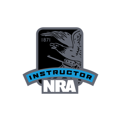 NRA Certified Instructor badge — Robb Milheim is an NRA Certified Instructor in Basic Pistol and CCW