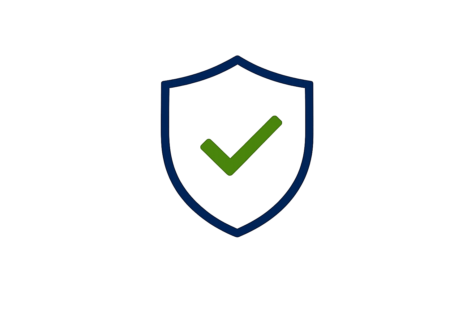 Shield icon with a green checkmark in the center.