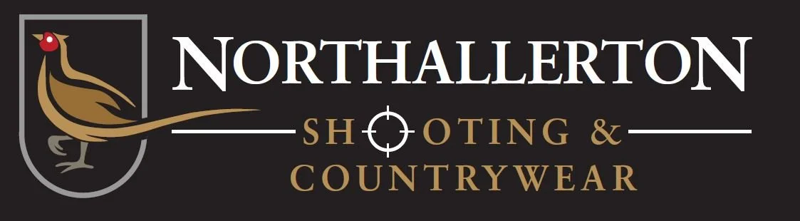 Logo for Northallerton Shooting and Countrywear featuring a stylized bird within a shield and text.