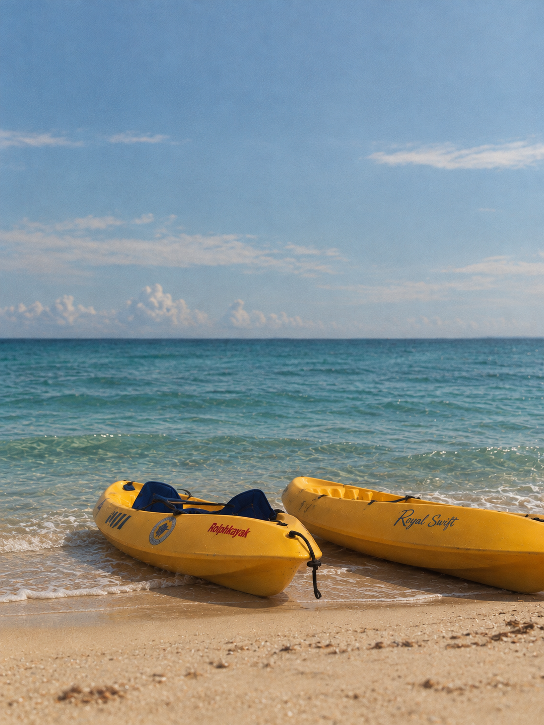 Kayaks en la orilla de Isla Fuerte