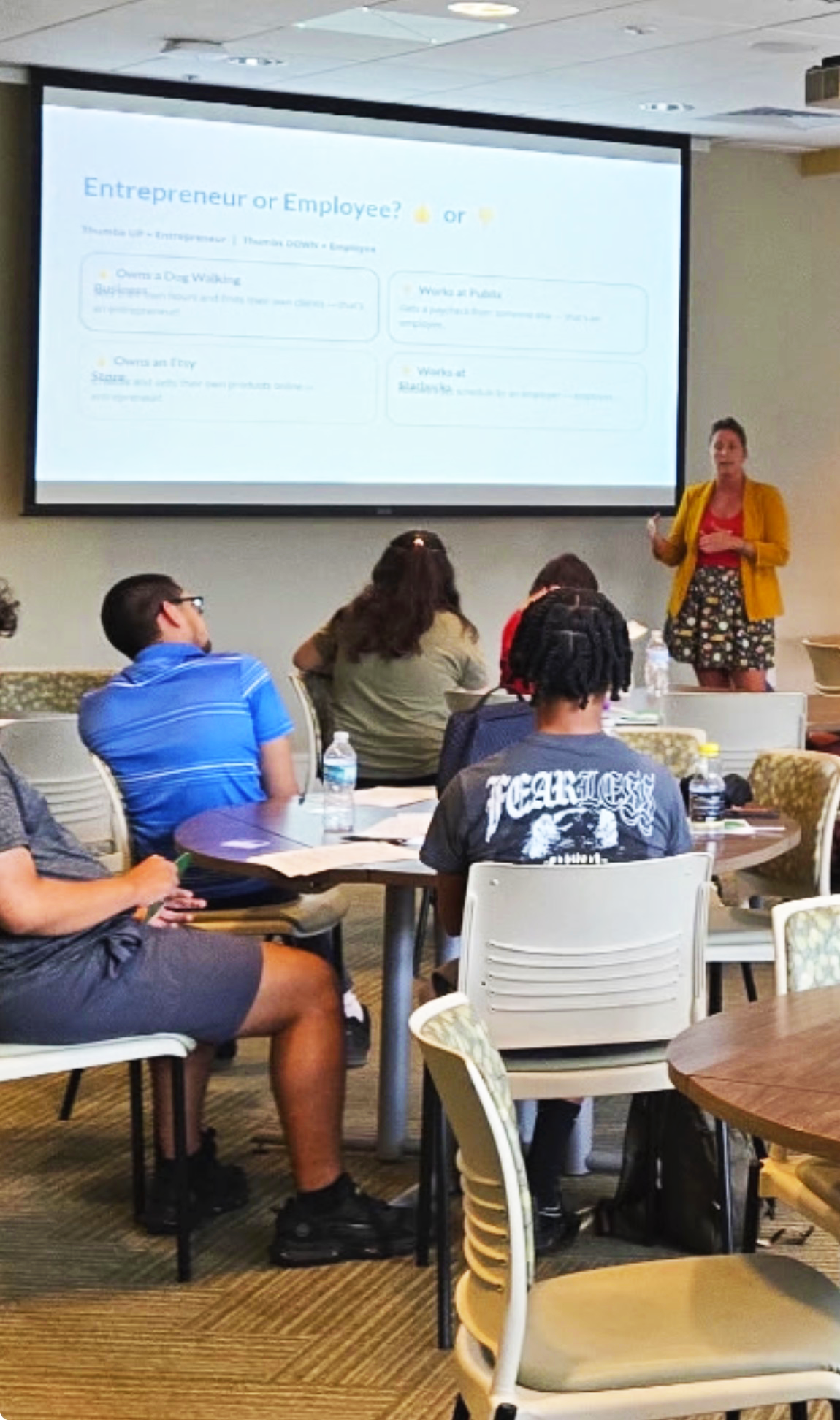 People with disabilities participating in a entrepreneurship course