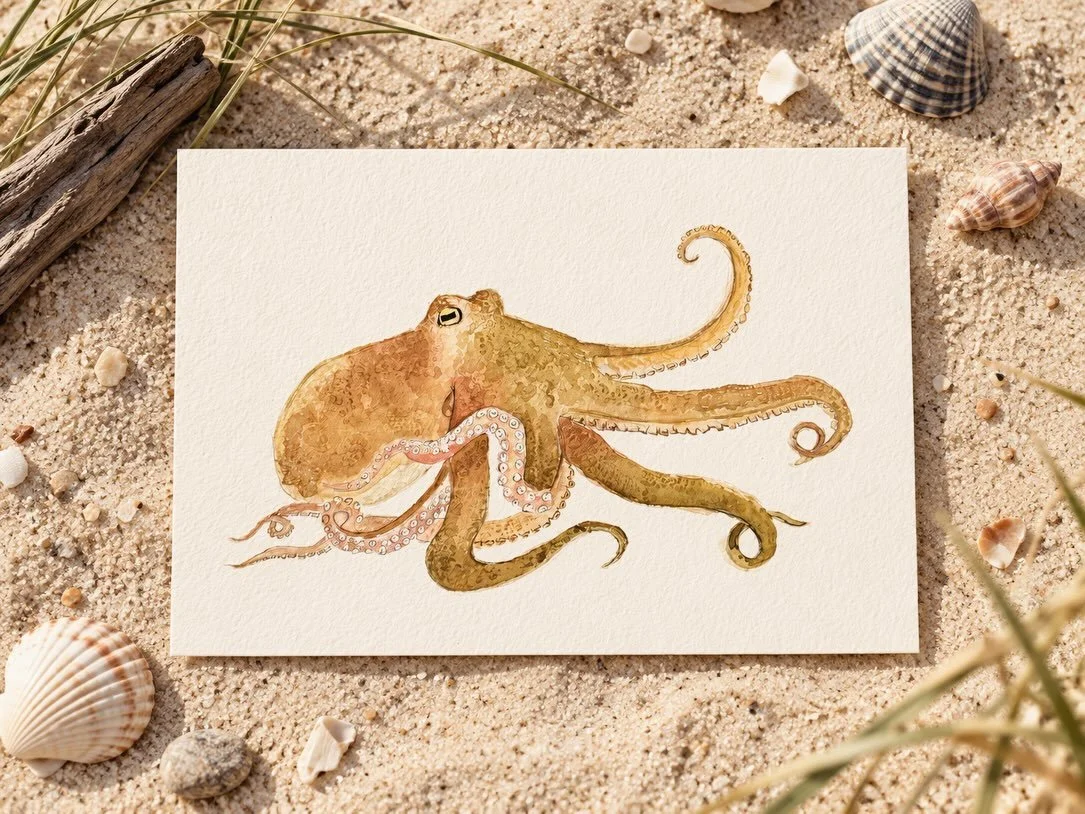 🔹Octupus vulgaris 🐙
▫️Common Octopus 
🟩IUCN status: Least Concern 
The Mediterranean  Collection 🌎

#oceanart #marineart