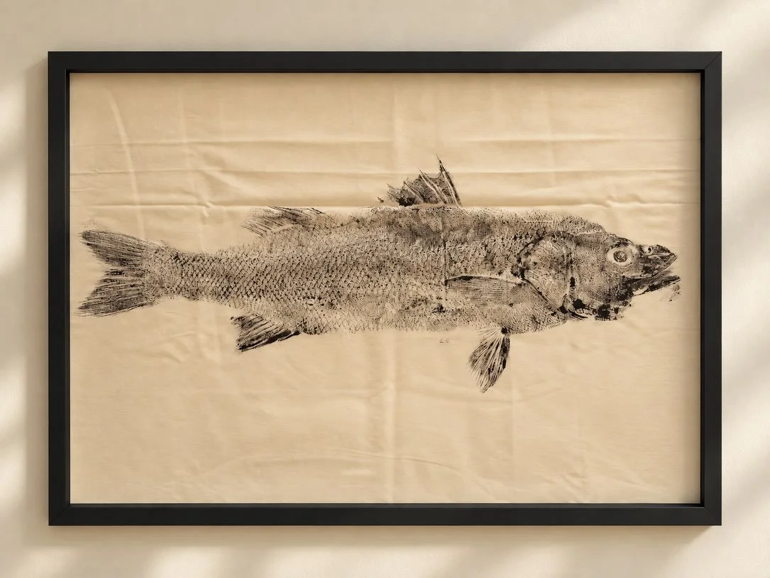 Traditional fish printing, Gyatoku 🖤🐟

#fishart #gyotaku #marineart