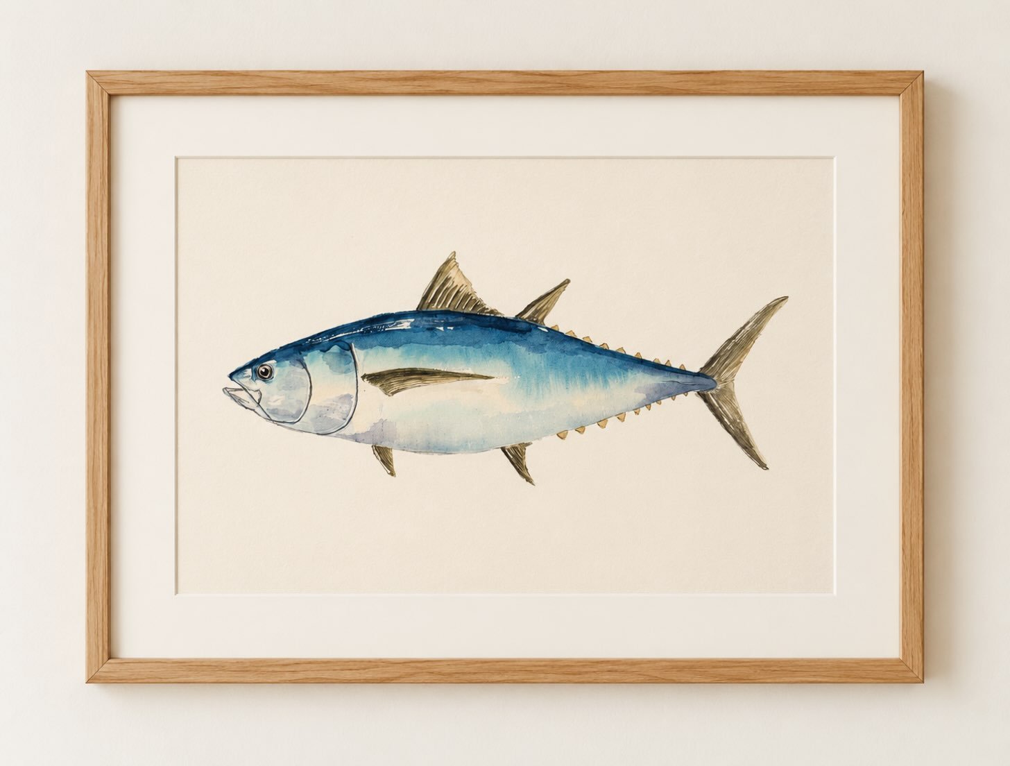 🔹Thunnus thynnis🐟
▫️ BLUE FIN TUNA

🟩 IUCN status: Least Concern 

✨ Mediterranean Collection ✨ 
31x41 cm