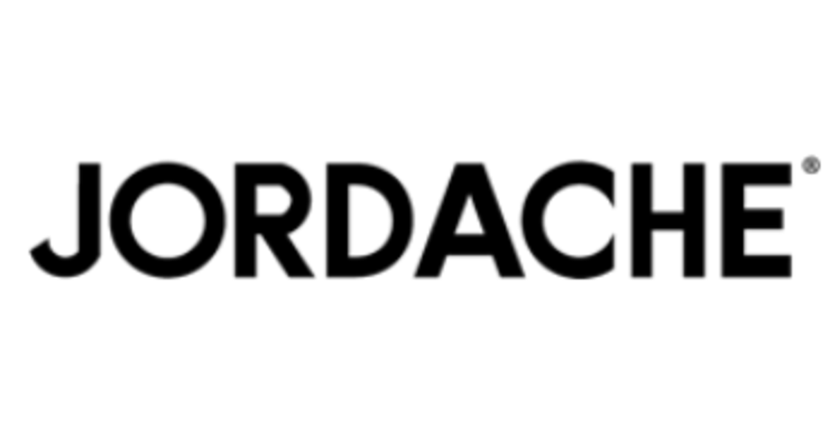 The word 'JORDACHE' written in bold black capital letters on a white background.