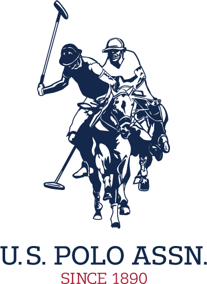 Silhouette of two polo players on horseback, one swinging a polo mallet. U.S. Polo Assn. logo with text 'U.S. POLO ASSN. SINCE 1890'.