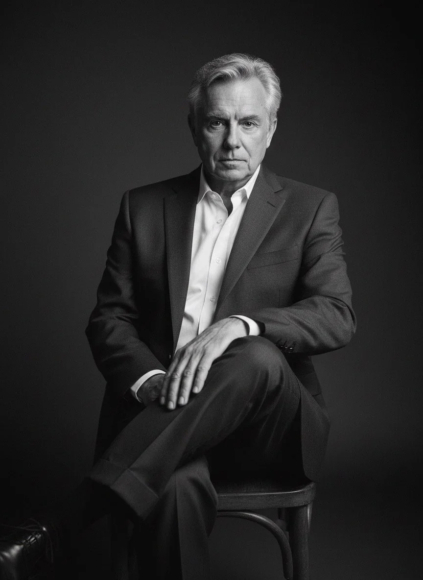 Brett Bernardini, professional portrait, sitting, suit, no tie.