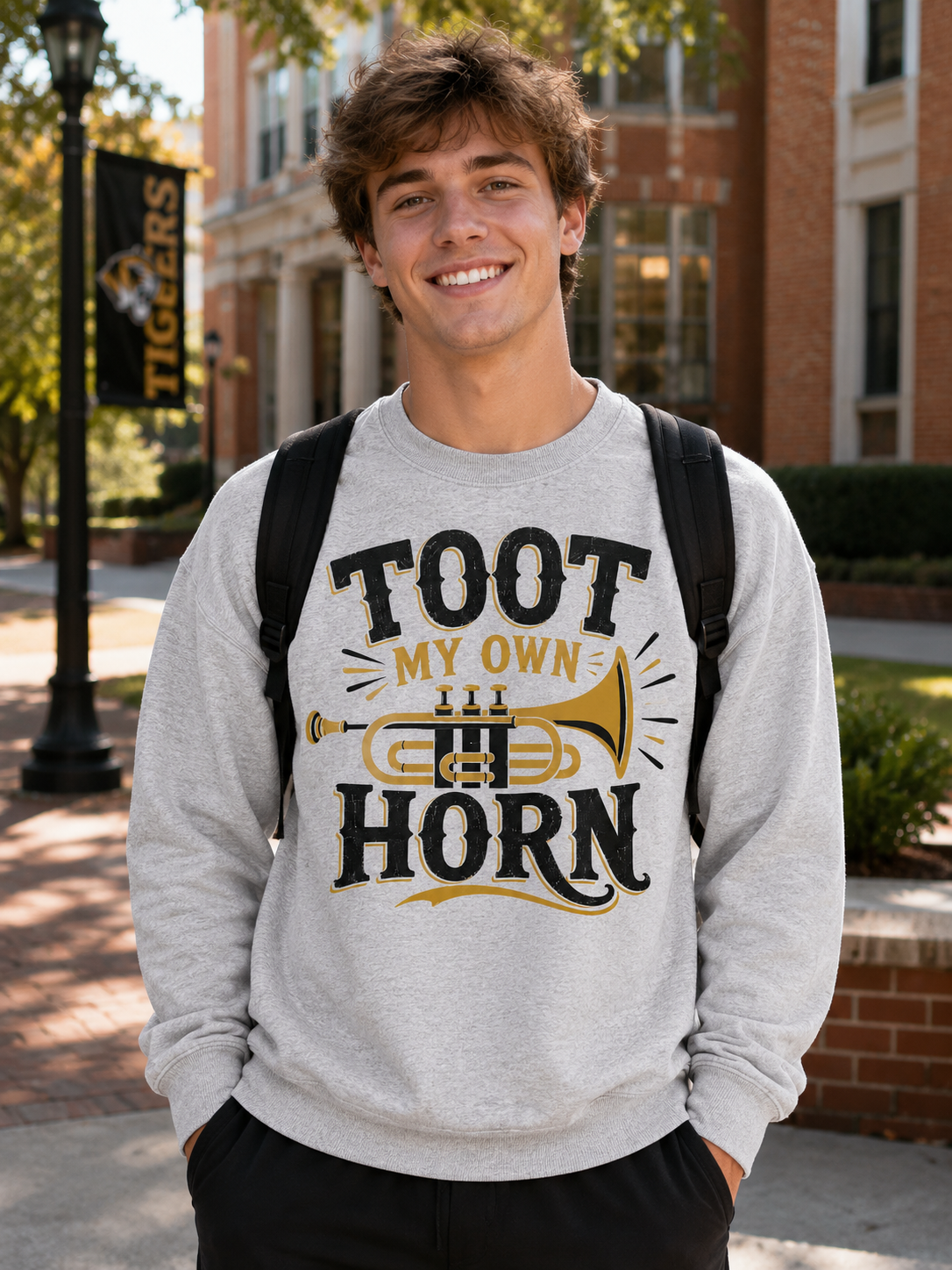 Toot My Own Horn- Grey Shirt.png