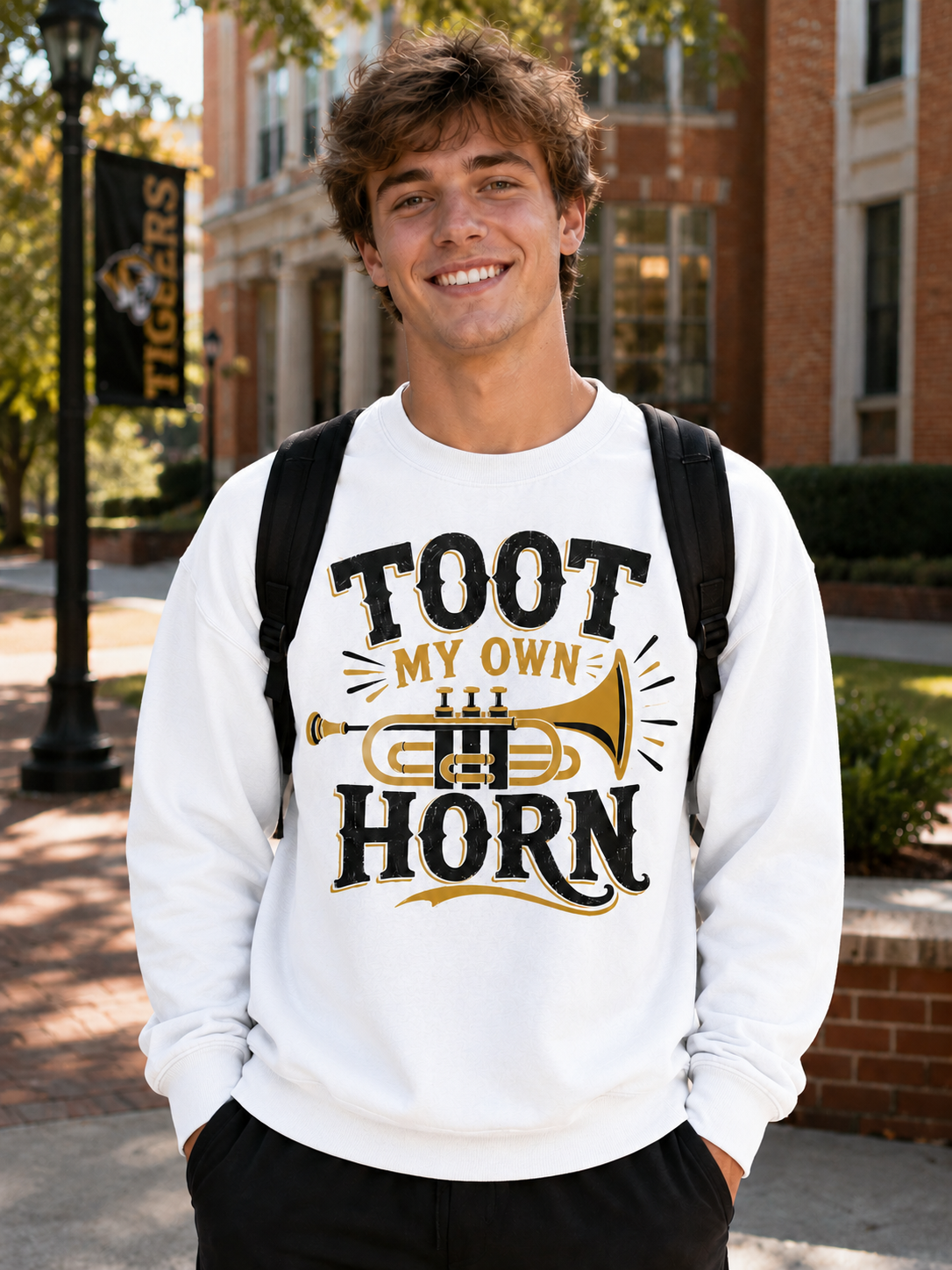 Toot My Own Horn- White Shirt.png
