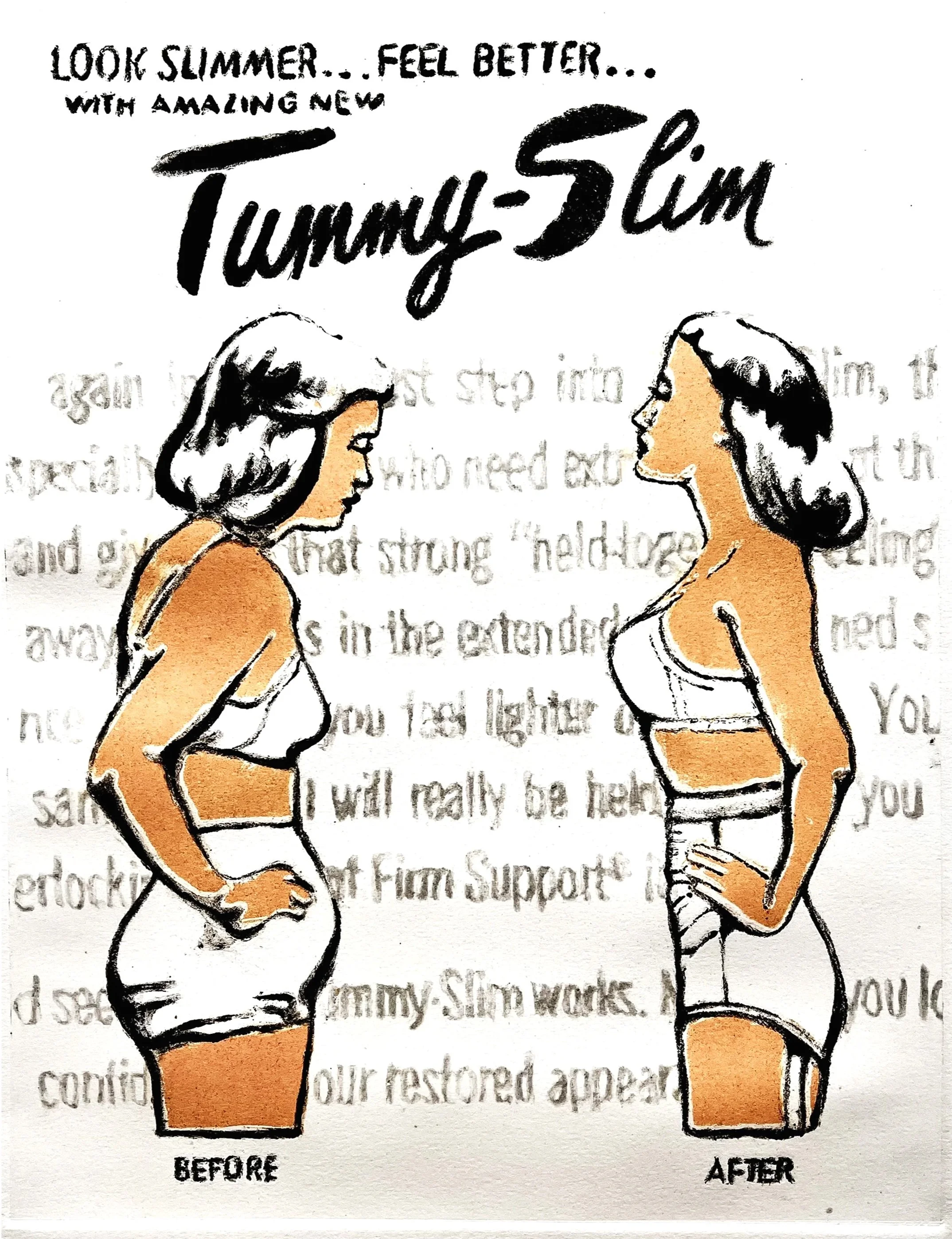 Tummy Slim | monotype | 12x16”
