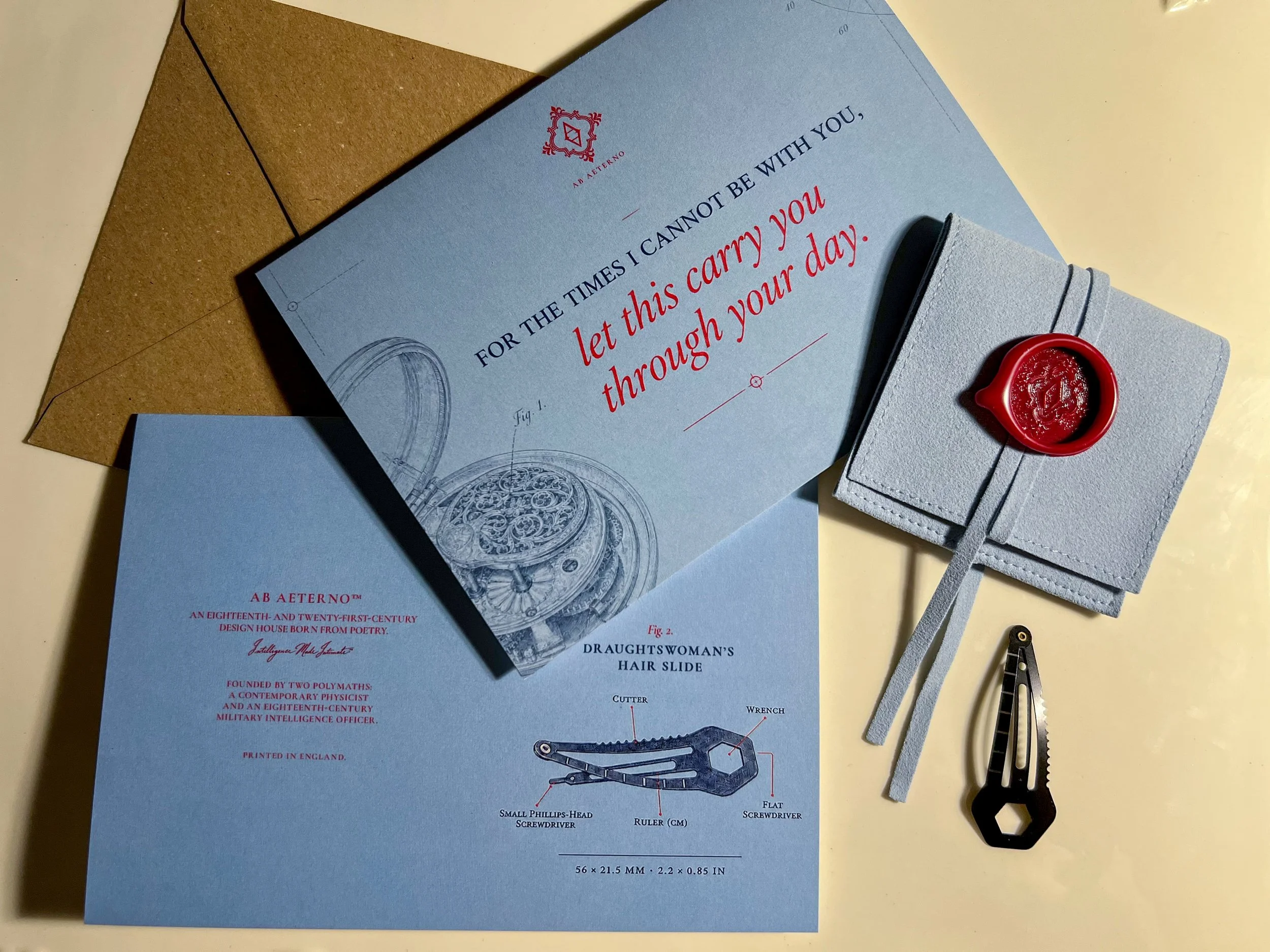 Draughtswoman’s Hair Slide — Card & Instrument Set
