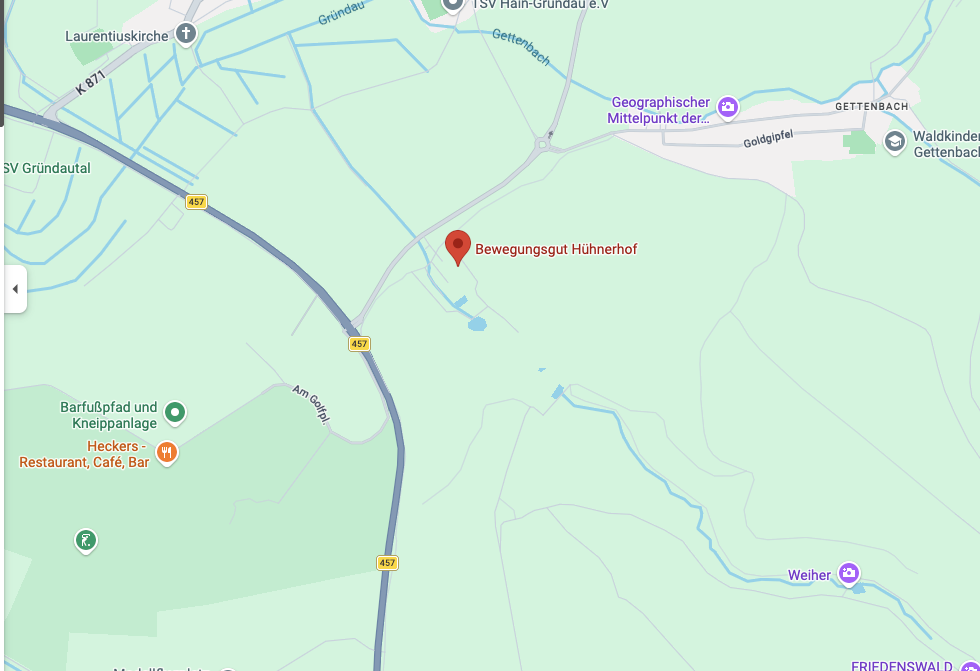 Lageplan der Praxis im BewegungsGut Hühnerhof, Gettenbacher Straße 1, Gründau-Gettenbach