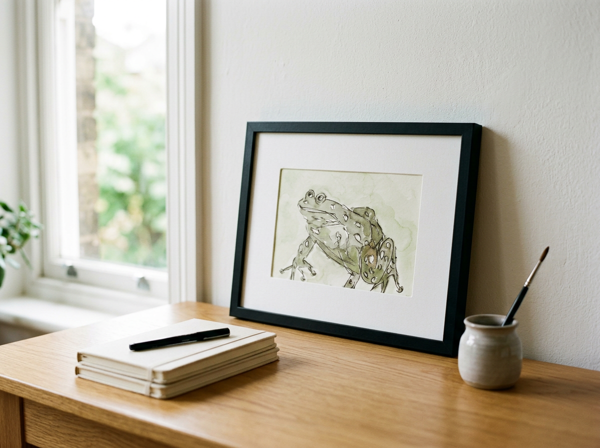 Hand-Painted Frog Watercolor Illustration