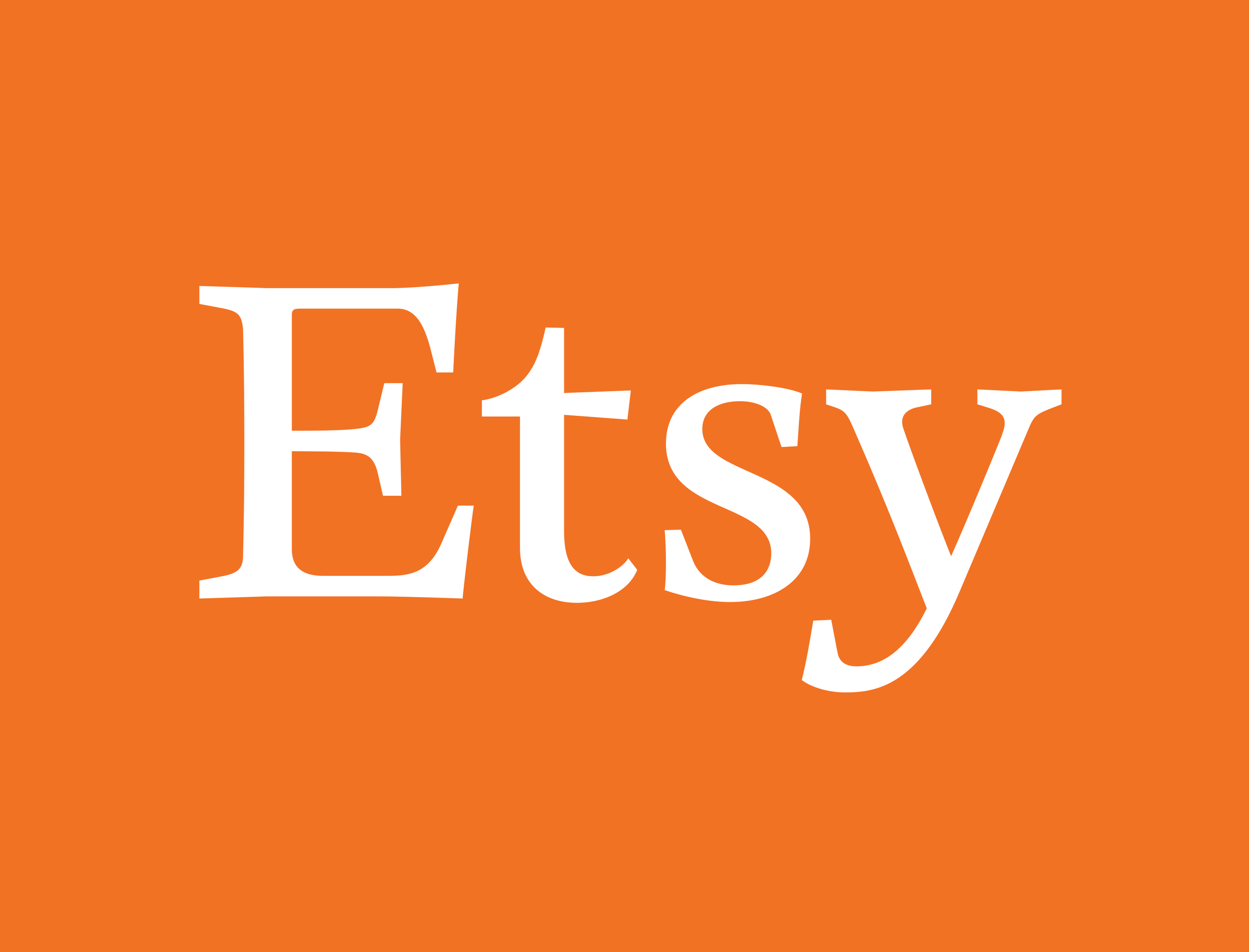 Close-up of an orange background with white text that partially reads 'Etsy'.