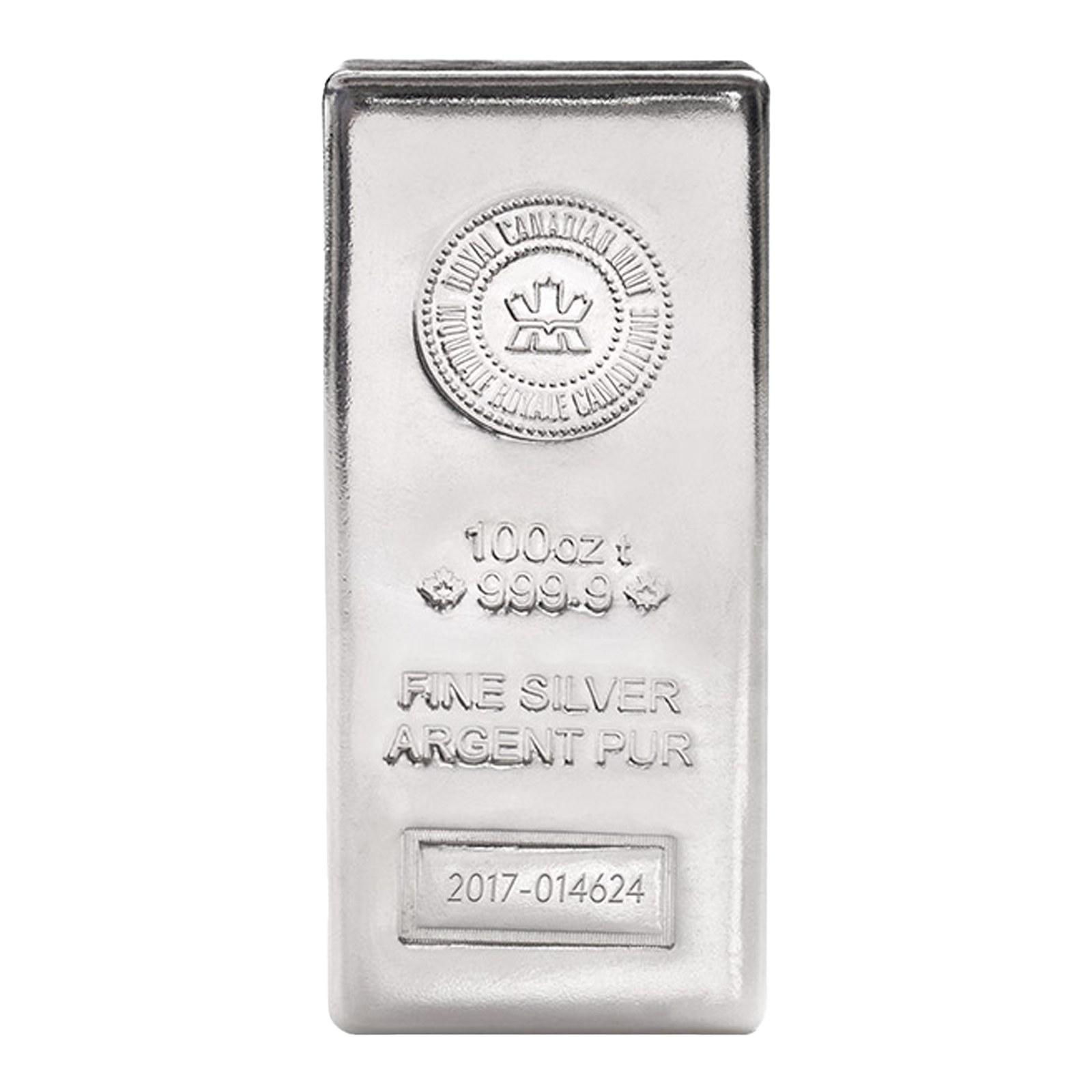 100 oz Royal Canadian Mint Silver Bar - .9999 Silver