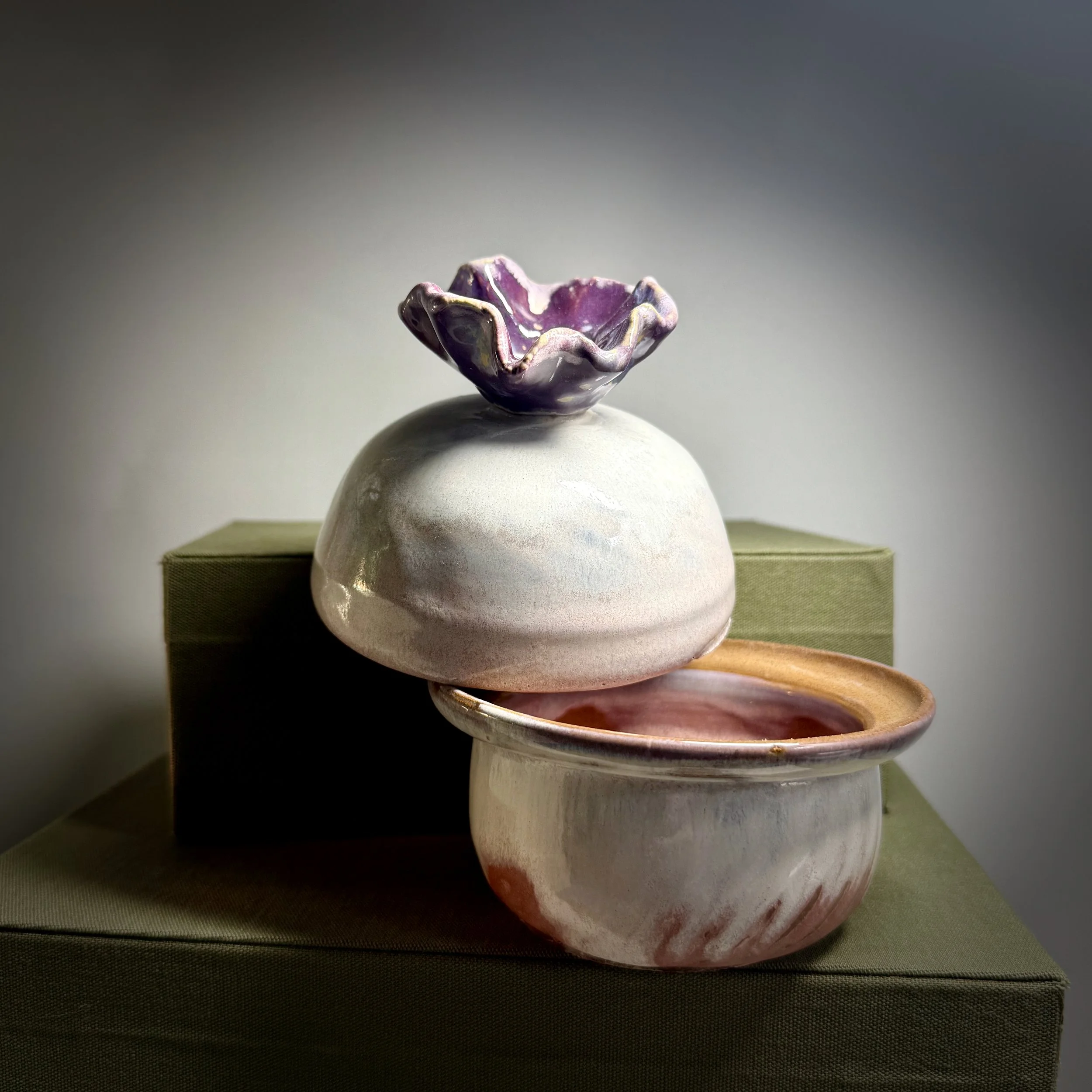 Purple Floral Cache Pot