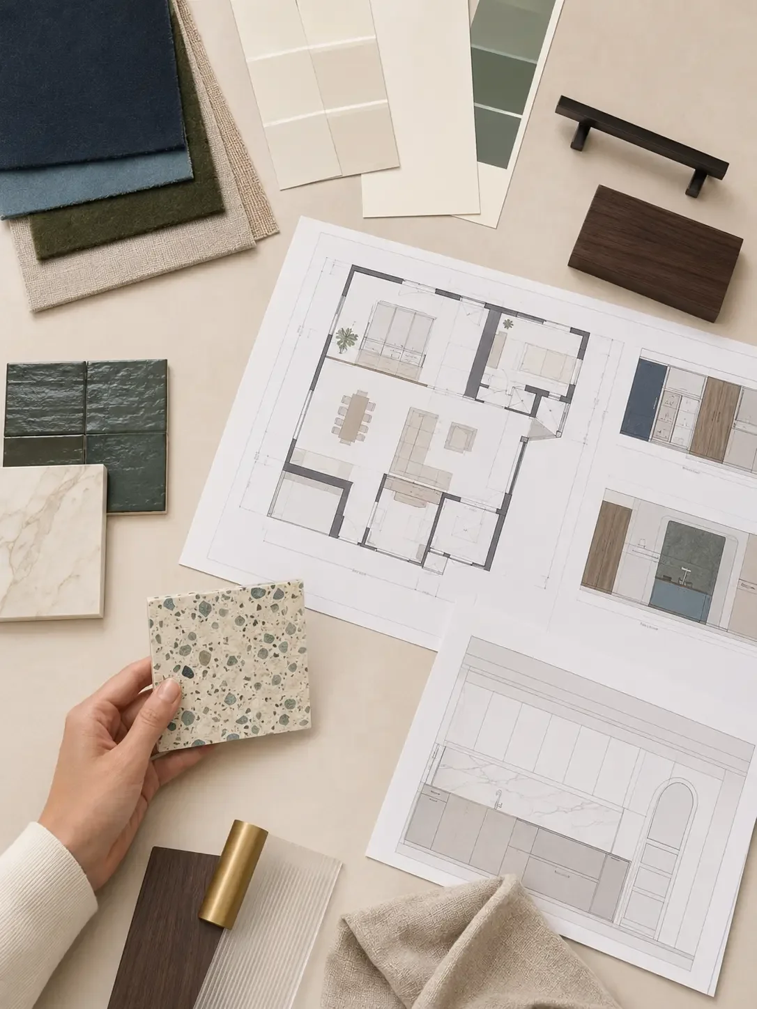 Dossier et échantillons pour la conception d'architecture d'intérieur