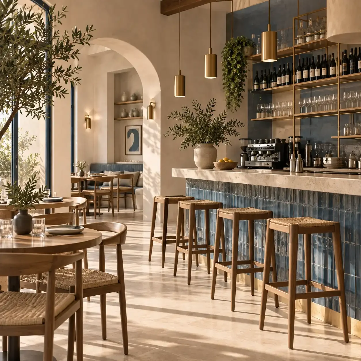 Intérieur d'un restaurant avec finitions qualitatives à Casablanca, quartier Oasis