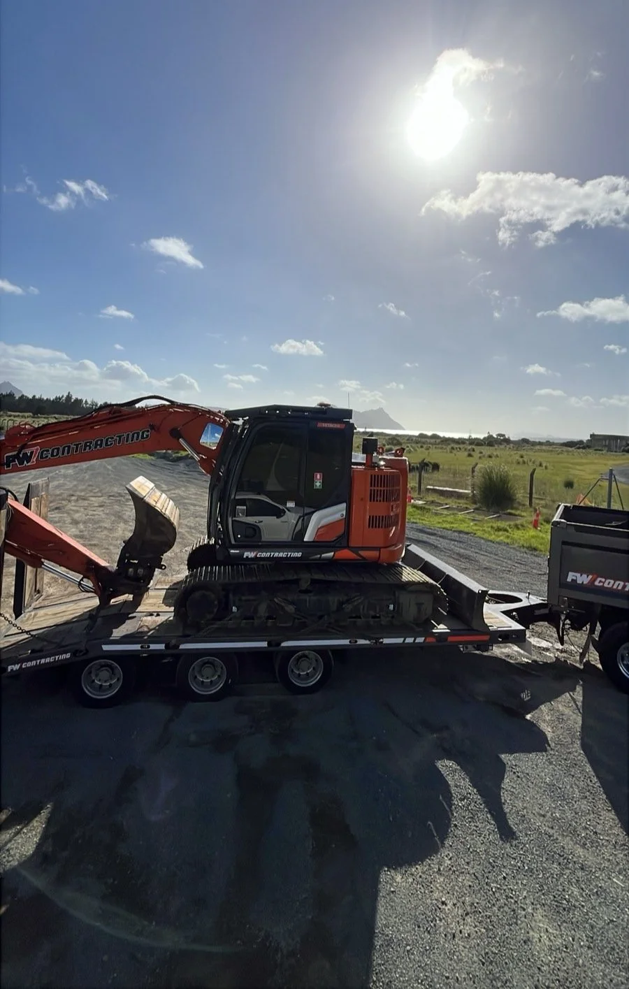 FW Contracting Excavator Digger Truck and Trailer.JPG