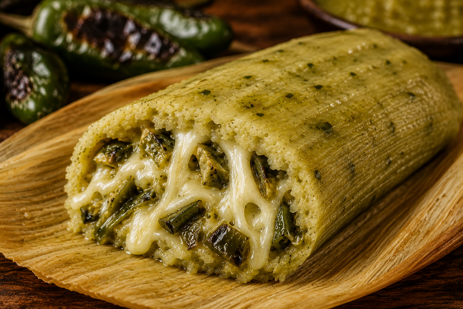 Cheese & Hatch Green Chile Tamale