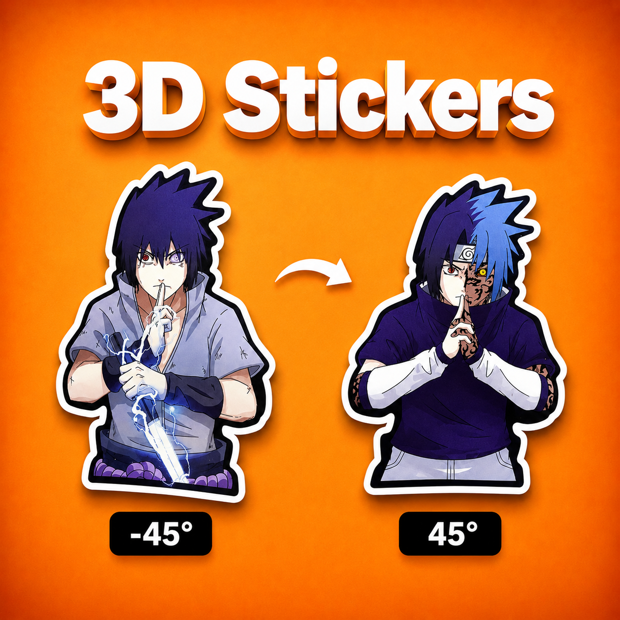 Naruto - Sasuke 3D Stickers