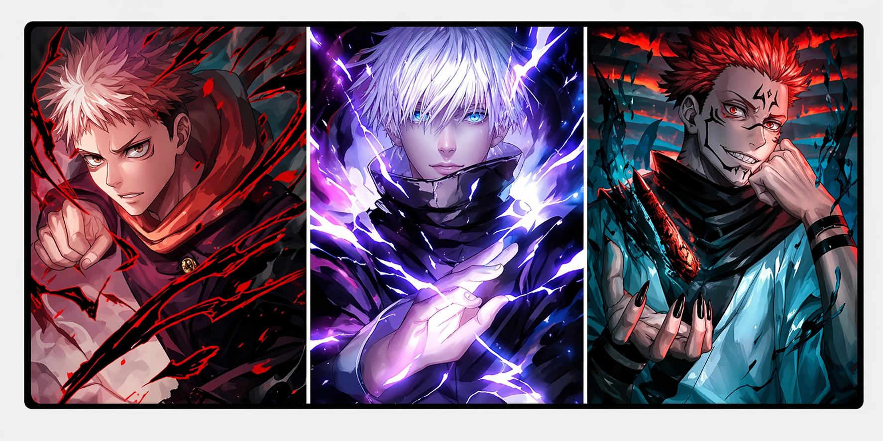 Yuji, Gojo and Sukuna 3D Posters.png