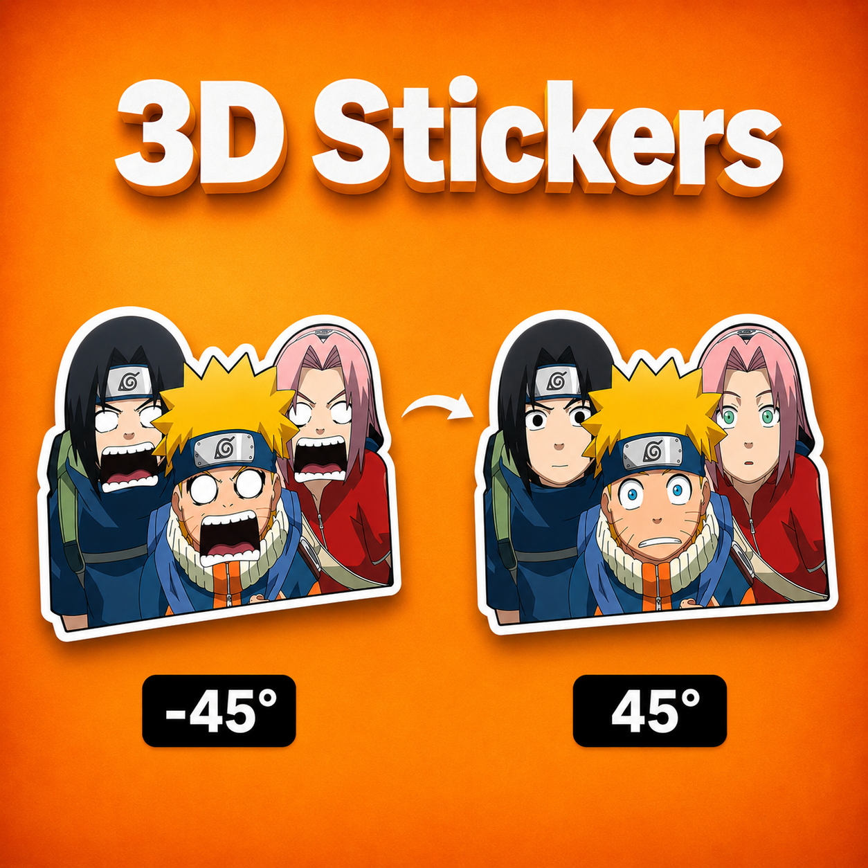 Naruto - Team 7 3D Stickers
