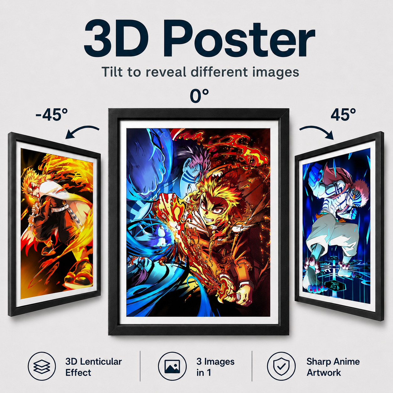 Demon Slayer - Rengoku and Akaza 3D Poster