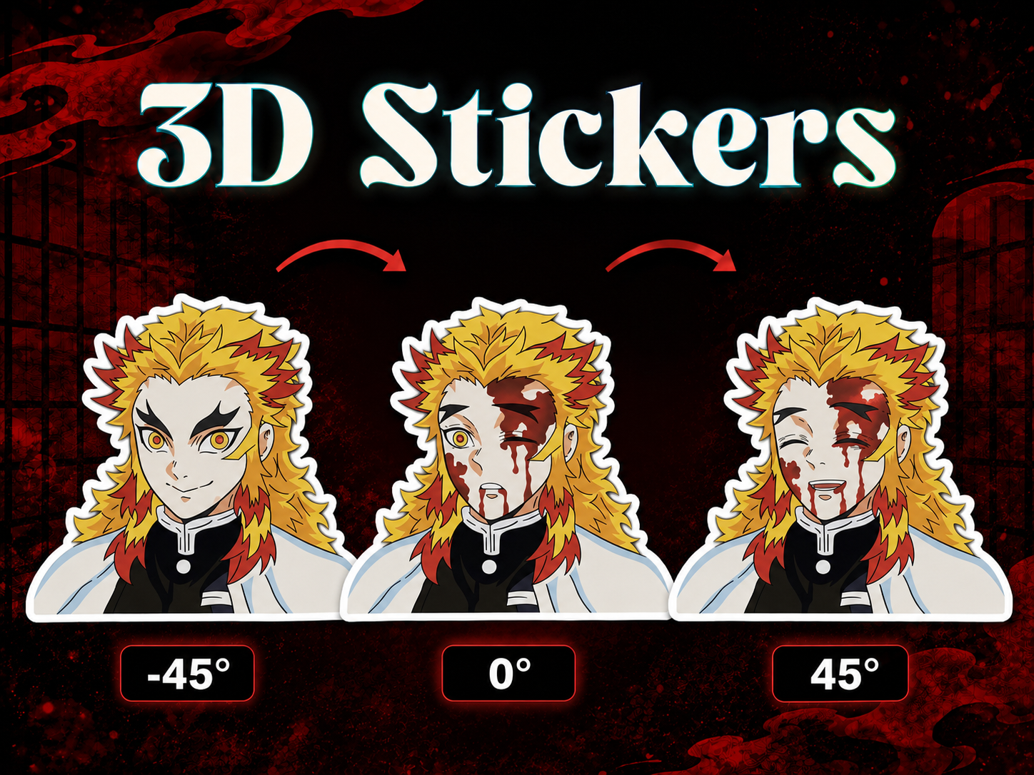 Demon Slayer - Rengoku 3D Stickers
