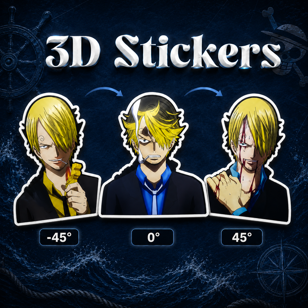 One Piece - Sanji 3D Stickers