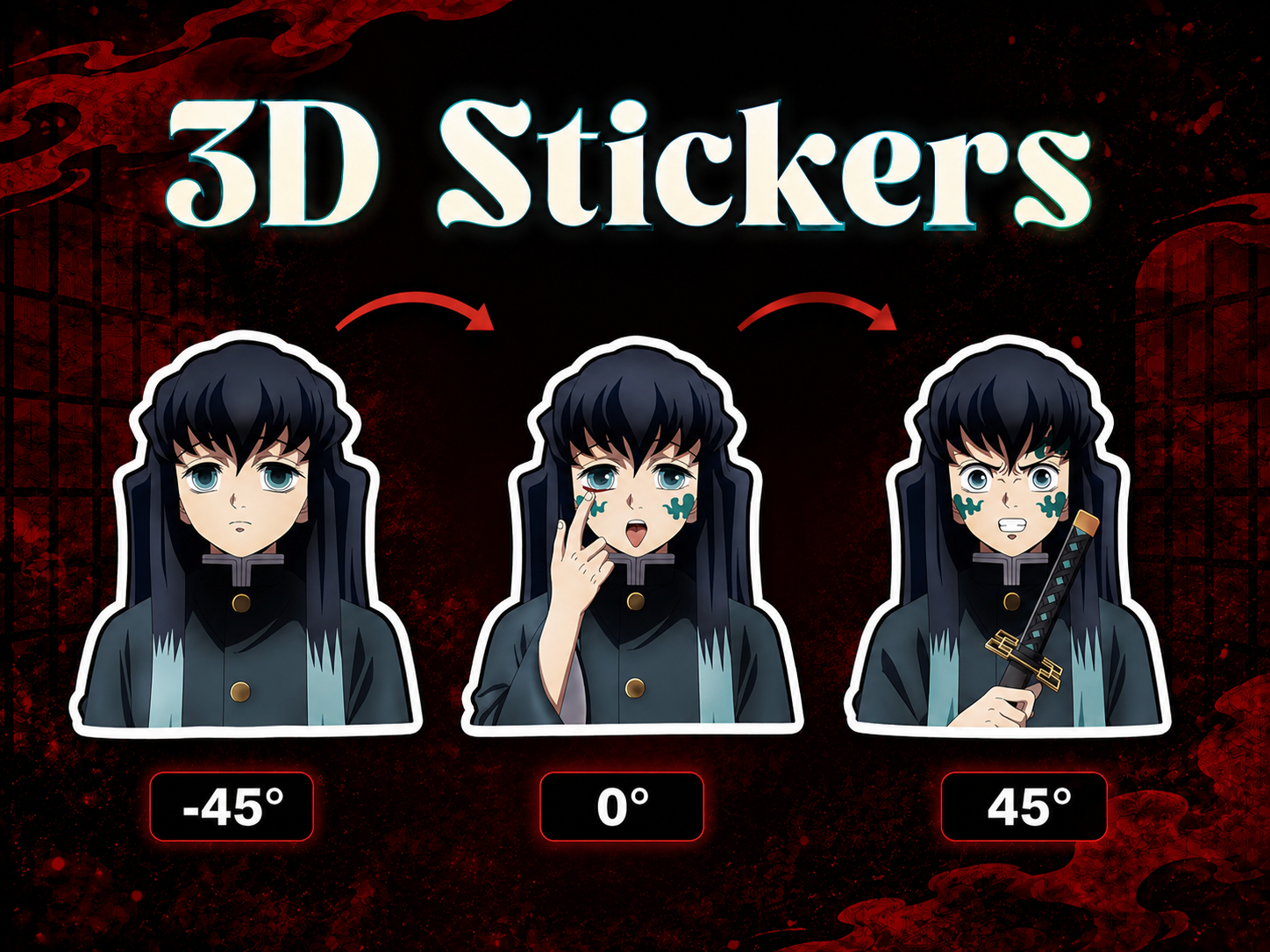 Demon Slayer - Muichiro 3D Stickers
