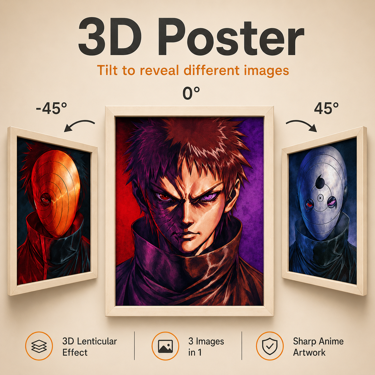 Naruto - Obito 3D Poster