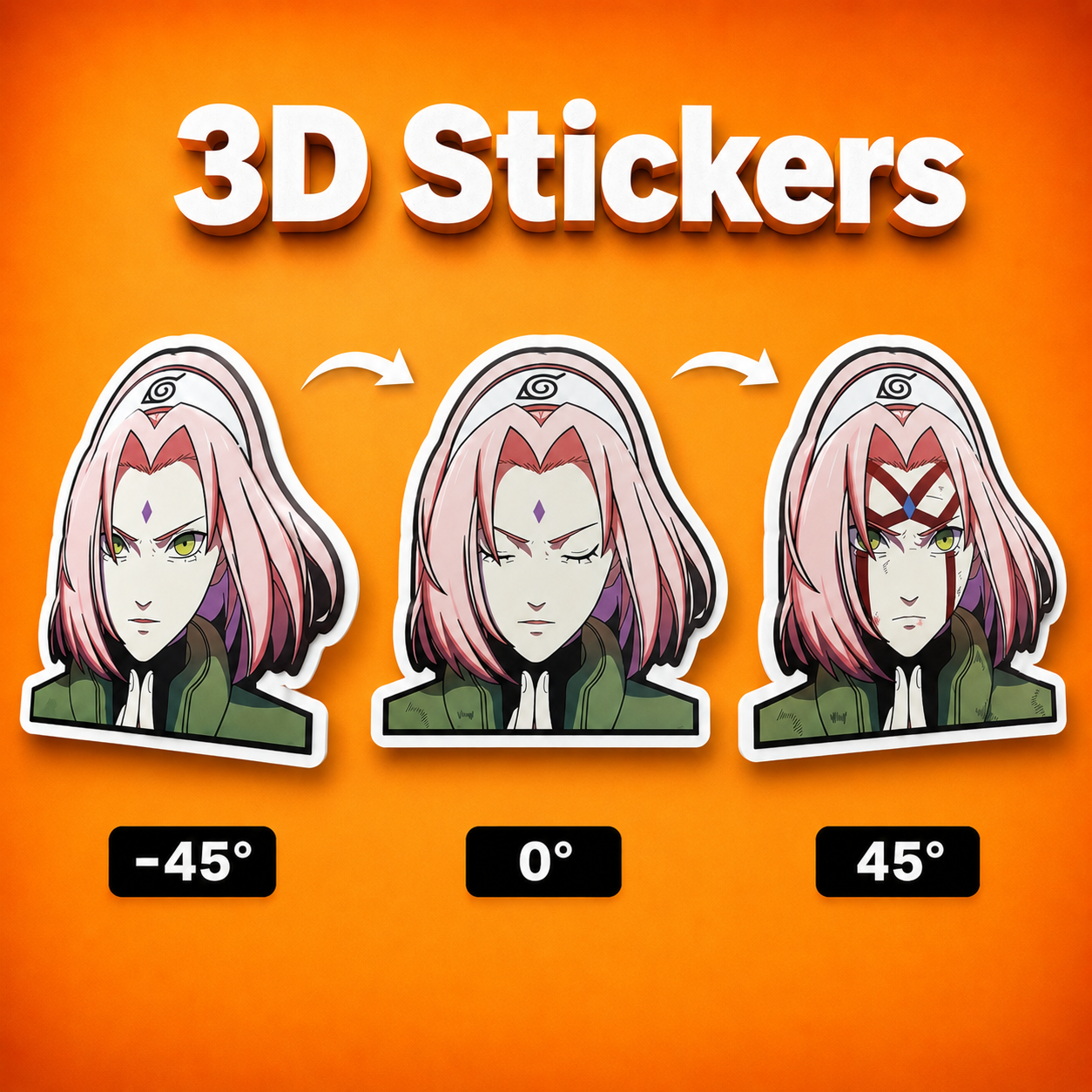 Naruto - Sakura  3D Stickers
