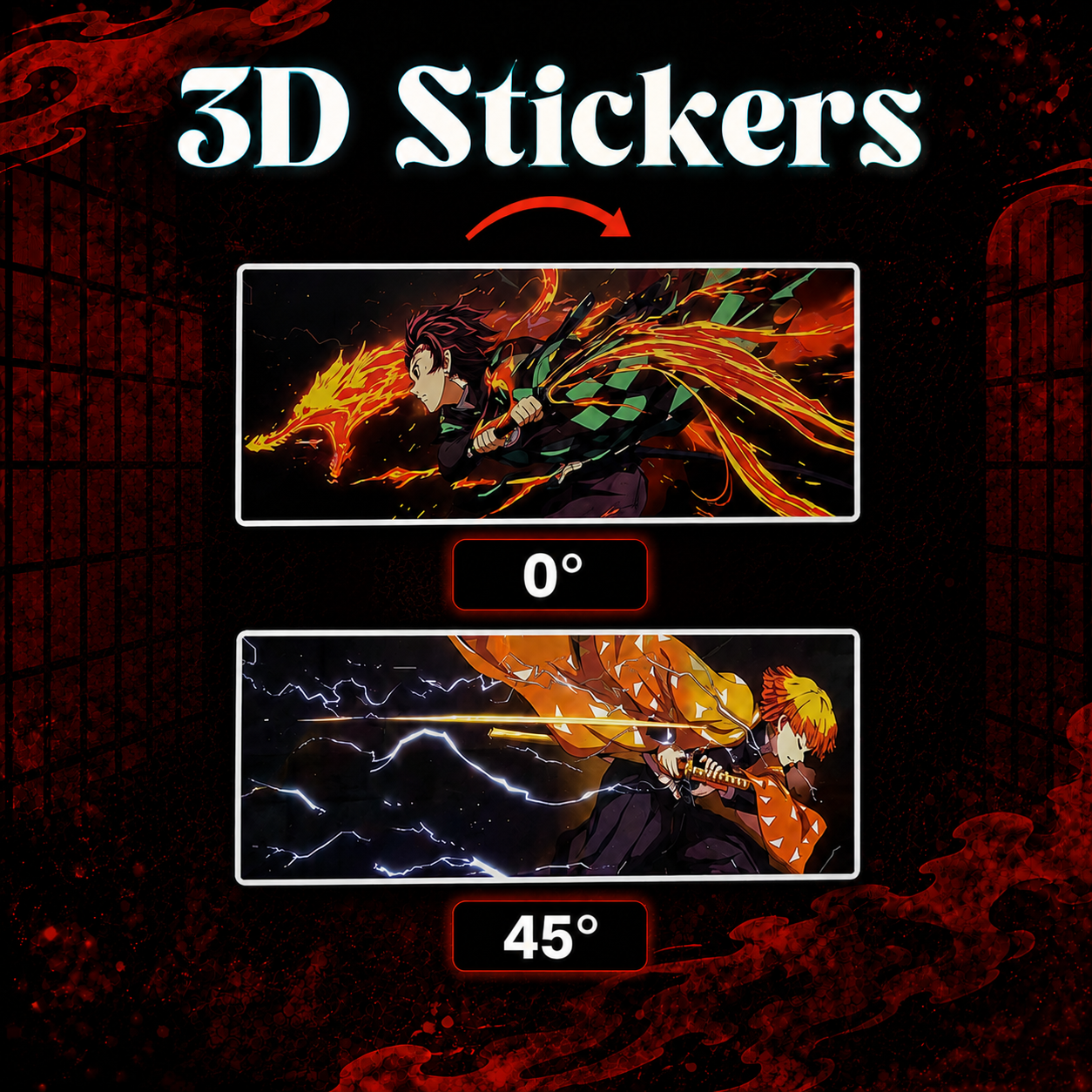 Demon Slayer - Tanjiro and Zenitsu 3D Stickers