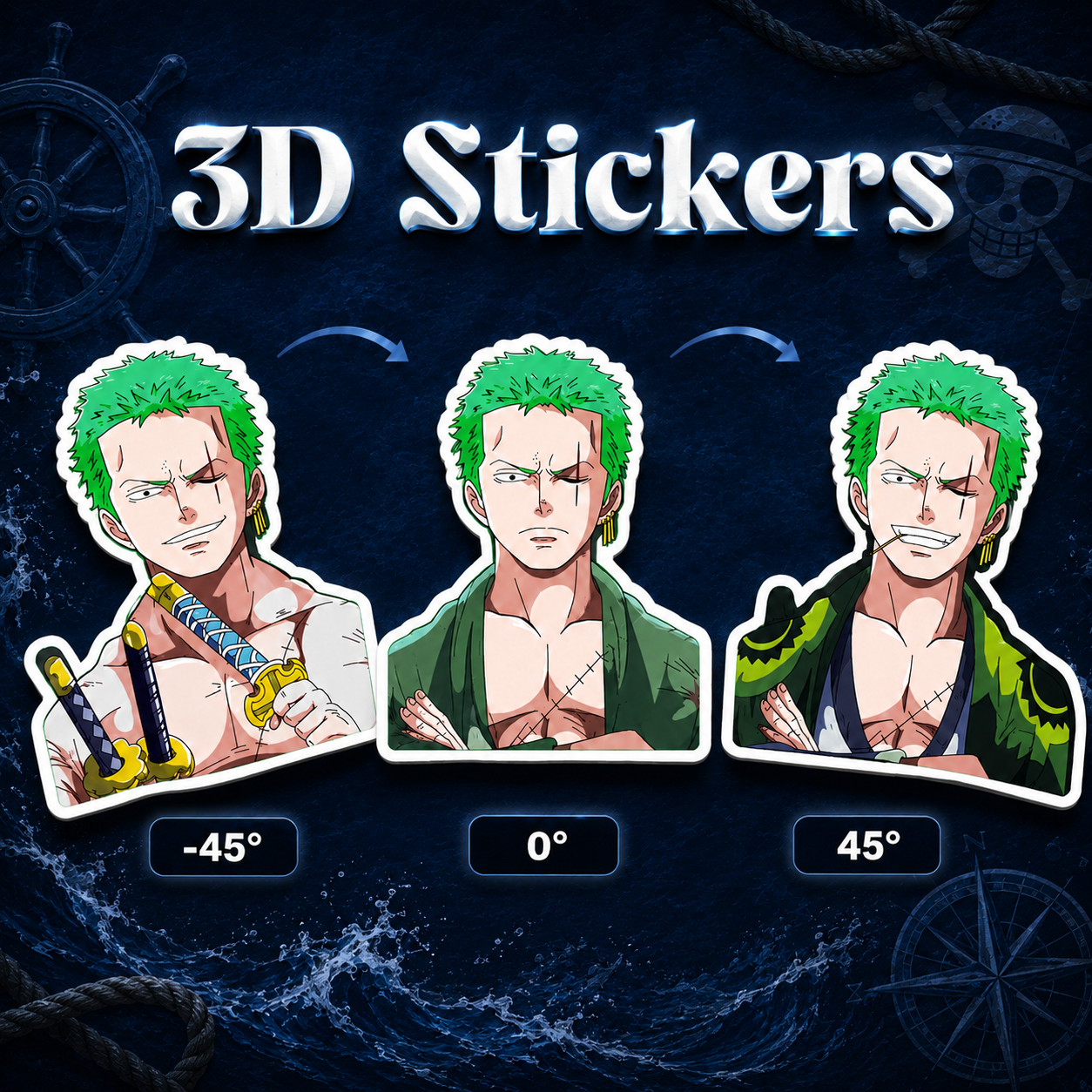 One Piece - Zoro 3D Stickers