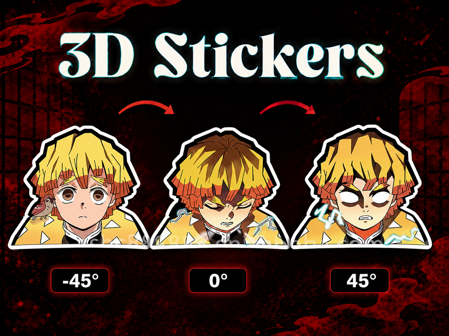 Demon Slayer - Zenitsu 3D Stickers